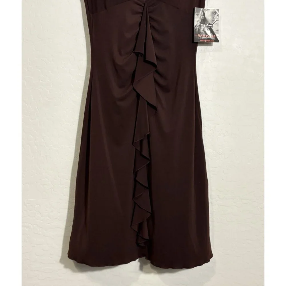 Rampage NWT Y2K Bodycon Coquette Bling‎ Strap Dress size Large Vintage 2000’s.
